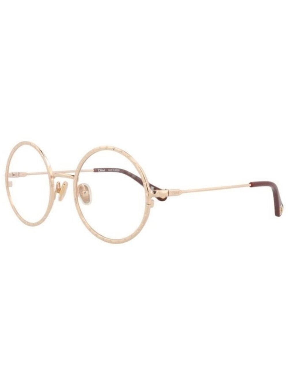 New Chloé Womens Round/Oval Gold Gold Transparent Fashion Designer Eyeglasses